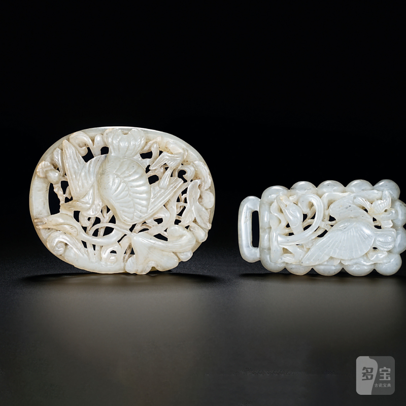 元 白玉春水图绦环、提携一套二件 - 图1